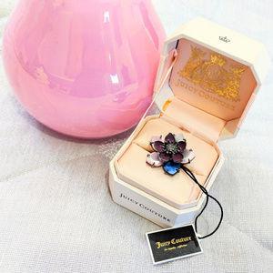 🆕 JUICY COUTURE Flower Stones Ring Sz 7